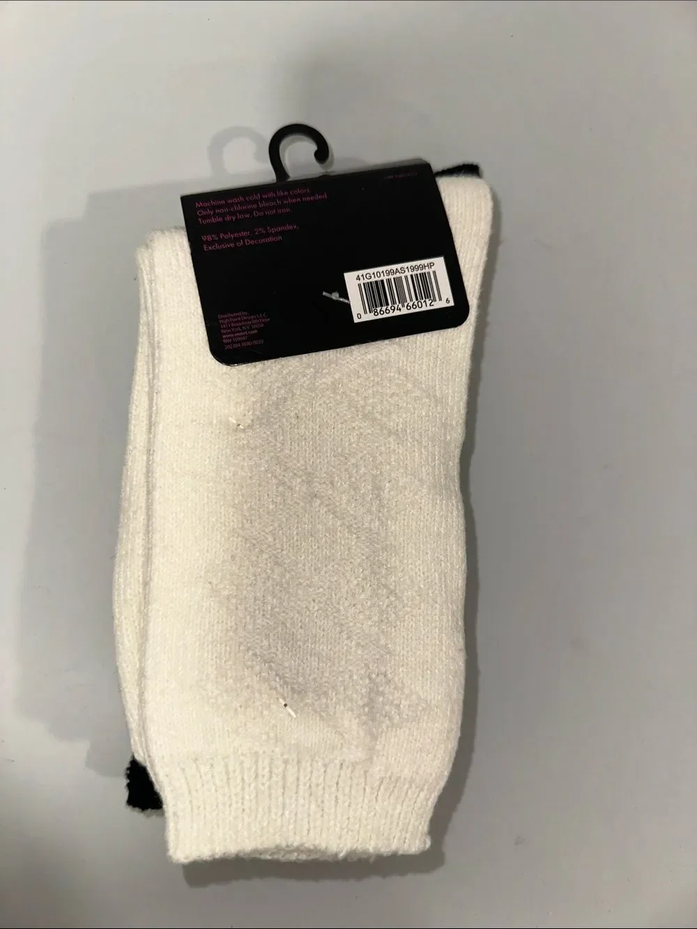 sugar Ladies Black Ivory Knit Super Soft Cabin Socks 2 pairs